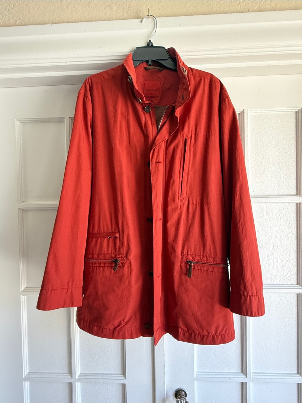 Schneiders Salzburg Men's Red Rain Jacket Coat Size US 40 EU 50 Made In Austria
